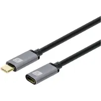 Techly ICOC MUSB322-CMF-010, 1 m, USB C, USB C, USB 3.2 Gen 2 (3.1 Gen 2), 10 Gbit/s, Schwarz, Grau