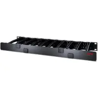 APC Horizontaler Kabelmanager, 1 HE x 6 Zoll (10,16 cm) Tiefe, Einseitig mit Abdeckung, Kabelmanagementtafel, Schwarz, 800 g