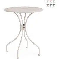 Yes Runder Gartentisch 60 cm im Vintage Shabby-Chic-Stil Lizette - Grau