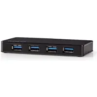 Nedis Uhubu3420bk Usb-hub Usb-a M-4x Usb-a W 4-port Usb 3.2 Gen 1 Mit Stromversorgung