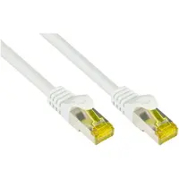 GOOD CONNECTIONS RJ45 Patchkabel mit Cat. 7 Rohkabel und Rastnasenschutz (RNS), S/FTP, PiMF, 500MHz, weiß, 10m,