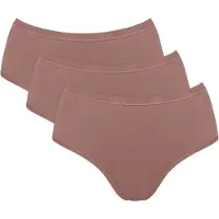 Sloggi Slip "Slip GO Daily Cotton Midi 3P 3er Pack", Damen, Gr. S, braun, Obermaterial: 95% Baumwolle CO. 5% Elasthan EL., Unterhosen Slip