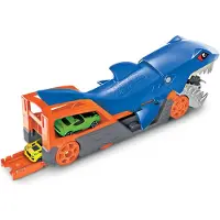 Hot Wheels GVG36 - Hot Wheels City - Hungriger Hai Transporter mit einem Fahrzeug