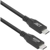 ACT USB4 20 Gbit/s 240 W USB Type-C-Kabel, 0,5 Meter, 0,5 m, USB C, USB C, USB4 Gen 2x2, 20 Gbit/s, Schwarz