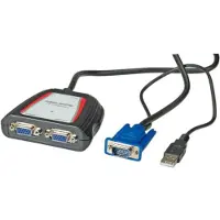 Value Portabler VGA Video-Splitter, 2fach, 250MHz, VGA, 2x VGA, Grau, 250 MHz, 0,65 m, 1920 x 1440