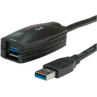 Roline USB 3.2 Gen 1 Aktives Repeater Kabel, schwarz, 5 m