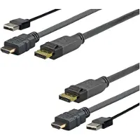 VivoLink PROHDMIUSBDP2 2m DisplayPort HDMI + USB Schwarz Videokabel-Adapter