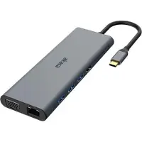 Akasa AK-CBCA28-18BK laptop-dockingstation & portreplikator Kabelgebunden USB 3.2 Gen 1 (3.1 Gen 1) Type-C Schwarz - Grau (AK-CBCA28-18BK)