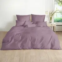 TRAUMSCHLAF Uni Mako-Satin Bettwäsche, Bettbezüge und Kissenbezüge einzeln Kissenbezug einzeln 40x80 cm | holunder - lila