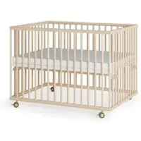 Sämann Laufgitter mit Matratze SleepPlus, Lattenrost & Sprossen natur Premium | Gr.: 100x100 cm