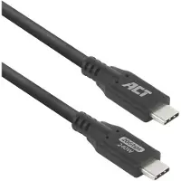 ACT USB4 20 Gbit/s 240 W USB Type-C-Kabel, 1 Meter, 1 m, USB C, USB C, USB4 Gen 2x2, 20 Gbit/s, Schwarz
