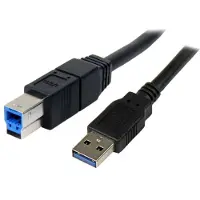 StarTech.com .com 3m schwarzes SuperSpeed USB 3.0 A auf B Kabel - St/St, 3 m, USB A, USB B, USB 3.2 Gen 1 (3.1 Gen 1), Stecker/Stecker, Schwarz