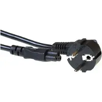 ACT Stromkabel Netzstecker CEE 7/7 Stecker (abgewinkelt) - C5 schwarz 1 m, 1 m, CEE7/7, C5-Koppler, H05VV-F, 230 V, 2.5 A