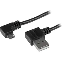 StarTech.com .com Micro USB Kabel mit rechts gewinkelten Anschlüssen - Stecker/Stecker - 2m, 2 m, USB A, Micro-USB B, USB 2.0, Stecker/Stecker, Schwarz