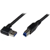 StarTech.com .com 1m USB 3.0 (5Gbps) SuperSpeed Kabel A auf B rechts gewinkelt - Schwarz, 1 m, USB A, Micro-USB B, USB 3.2 Gen 1 (3.1 Gen 1), Stecker/Stecker, Schwarz