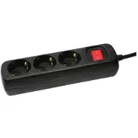 Logilink LPS206B, 1,4 m, Typ F, IP20, Schwarz, 3 AC-Ausgänge, 250 V