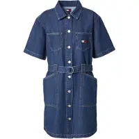 Tommy Hilfiger Damen Kleider Utility Shirt Dress Cj8036 - Blauw - Größe M