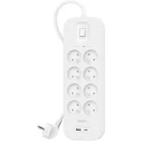 Belkin SRB003CA2M, 900 J, 8 AC-Ausgänge, Typ E, Typ E, Weiß, 2 m
