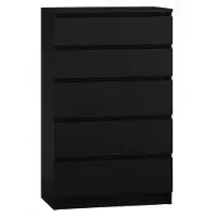 Top E Shop Topeshop M5 CZERŃ, Schwarz, 5 Schublade(n), Partikelbord, Einfarbig, Modern, Partikelbord