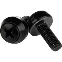 StarTech.com .com 50er-Pack M6 12mm Rackschrauben Set für 19 und 10 Zoll Serverracks, Netzwerkschränke und Gehäuse, Schwarz, TAA, Schraube, Schwarz, 50 Stück(e), 6 g