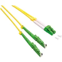 Roline LWL-Kabel duplex 9/125µm OS2, LSH/LC, APC Schliff, LSOH, gelb, 5 m