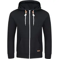 Riverso Sweatjacke Herren mit Kapuze Reißverschluss Regular Fit RIVThilo - Black (24000) - S