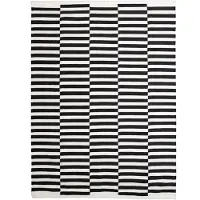 FRAAI Baumwollteppich - Dazzle Blocks Schwarz Weiß 140x200 cm