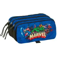 Safta Avengers 21.5x10x8 Cm Triple Mäppchen Blau Mann Blau One Size