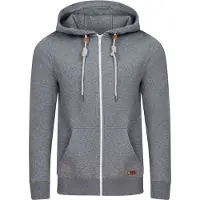 Riverso Sweatjacke Herren mit Kapuze Reißverschluss Regular Fit RIVThilo - Grey Melange Standard 2 (23300) - M