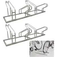 Baumarktplus Fahrradständer für 8 Fahrräder höhenversetzt 280 x 45 cm Stahl feuerverzinkt grau 4x2 Bodenparker Reihenparker