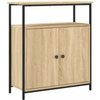 Helloshop26 - Buffet Sideboard Kommode Kleiderschrank Aufbewahrungsmöbel Organizer Küche Wohnzimmer Sonoma-Eiche 70 x 30 x 80 cm 02_0031691