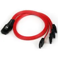 StarTech.com SFF-8087 auf 4x SATA Kabel 50 cm - Internes Mini SAS auf Serial-ATA Reverse Multilane Kabel, 0,5 m, 1 x SFF-8087, 4 x SATA, Männlich/Weiblich, Schwarz, Rot, 100 g