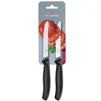 Victorinox Tafel- und Tomatenmesserset mit Wellenschliff 11cm schwarz (2er Set)