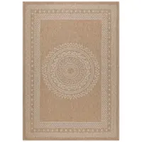 KADIMA DESIGN Outdoorteppich Retro UV-Beständig Waschbar Strapazierfähig | Beige 200x290 cm Küche Balkon UV-Beständig Schnelltrocknend | KASBERG –
