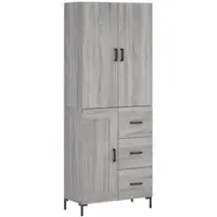 Helloshop26 Buffet Sideboard Kommode Kleiderschrank Aufbewahrungsmöbel Organizer Küche Wohnzimmer Lounge hohe Sonoma-Eiche 69,5 x