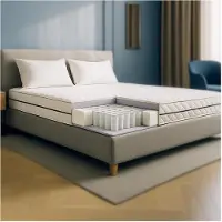 THE WHITE STONE White Stone Materasso mit Taschenfederkern und Waterfoam | Höhe 24 cm | Orthopädisch und hypoallergen | Bezug mit Anti-Hausstaubmilben- und antibakterieller Wirkung