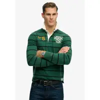 Superdry Double Emblem Stripe Rugby Langarm-polo