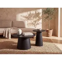 Vente-unique Couchtisch-Set - Eichenfurnier - Schwarz - PIARI