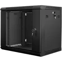 Lanberg Rack Wandschrank 48,30cm (19") 9U/600X450 Glastür schwarz (WF01-6409-10B)