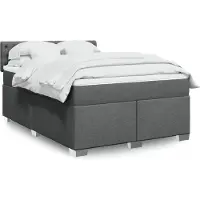 vidaXL Boxspringbett mit Matratze Dunkelgrau 140x200 cm Stoff