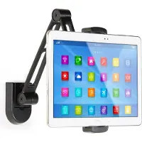 Techly - Befestigungskit (einstellbarer Montagearm, Tablet-Halterung) - für Tablett - Kunststoff, Aluminium, Stahl - Schwarz - Bildschirmgröße: 11.9-32.8 cm (4.7"-12.9")