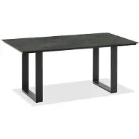 Natur24 Gartentisch Noha 160x95 Tischplatte HPL Graphit Profilkufe Aluminium Anthrazit