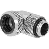 BARROW Multi-Link Adapter Anschluss 90 Grad G1/4 Zoll AG auf 12mm AD Hardtube - drehbar, silber