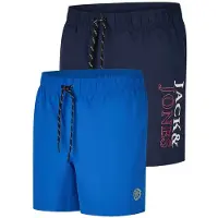 Jack & Jones Badehose Herren lang Regular Fit Badeshorts 2er Pack JPSTMAUI SWIM MIX - Pack 2 (TURKISH SEA) - L