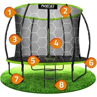 Neo-Sport 8ft/252cm profiliertes Gartentrampolin mit Innennetz