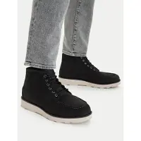 Timberland Schnürboots "BRITTON MILLSMID LACE UP CHUKKA BOOT", Herren, Gr. 46, Polyester, schwarz (schwarz suede), Leder, Schuhe Schnürboots, Winterstiefel, Schnürstiefel, Winterschuhe