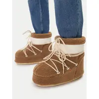 Moon Boot Unisex. 80D1409700 Braune Icon Low-Stiefeletten (42/44), Wohnung, Schnürsenkel, Lässig