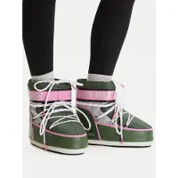 Moon Boot Unisex. 80D1409650 Icon Low Space Rennstiefel grün (42/44), Wohnung, Schnürsenkel, Lässig