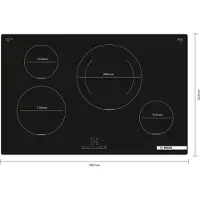 Bosch Serie 4 PIE811BB5E, Schwarz, Arbeitsplatte, 80 cm, Zonen-Induktionskochfeld, Glaskeramik, 4 Zone(n)