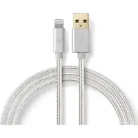 SmartaSaker Lightning Kabel / USB 2.0 / Apple Lightning 8-Pin / USB-A Stecker / 480 Mbps / Vergoldet / 3.00 m / Rund / Geflochten / Nylon / Aluminium / Verpackung mit Sichtfenster